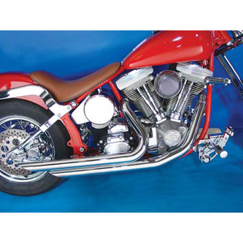 V-Twin Chrome 2-1/4" Monster Drag Pipes Shorty Exhaust for 1986-2006 Harley Softail