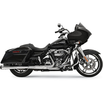 Bassani 4" Megaphone Mufflers for 2017-2022 Harley Touring - Chrome with Black End Caps