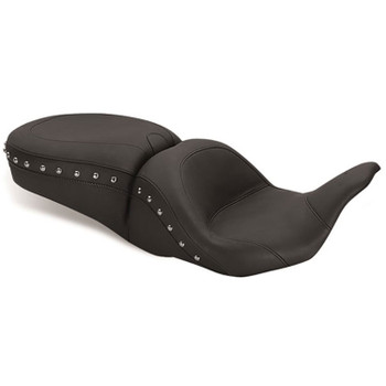 Mustang Lowdown Touring Seat for 2008-2018 Harley Touring - Chrome Studded