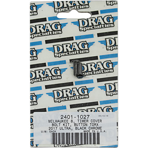 Drag Specialties Timer Cover Bolt Kit for Harley M-Eight - Black Chrome