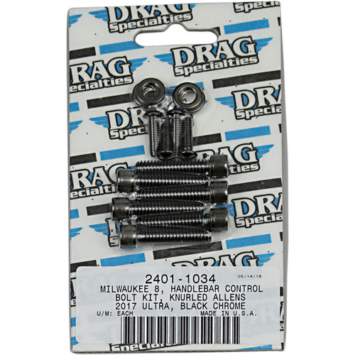 Drag Specialties Handlebar Controls Bolt Kit for 2017-2018 Harley Touring - Black Chrome