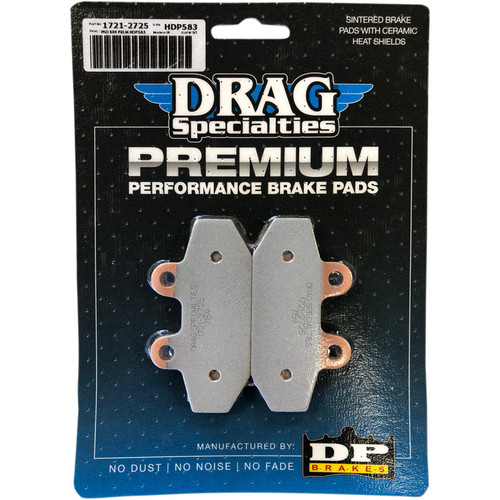 Drag Specialties Premium Sintered Metal Rear Brake Pads for 2018-2026 Harley Softail - Repl. OEM #41300197
