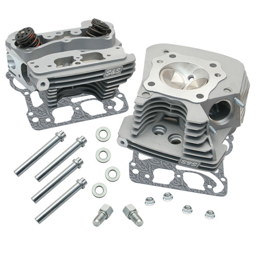 S&S Super Stock 89cc Cylinder Heads for 1999-2005 Harley Twin Cam - Silver