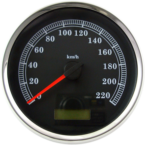 Drag Specialties 5" Programmable Electronic KM/H Speedometer for Harley - Black Face