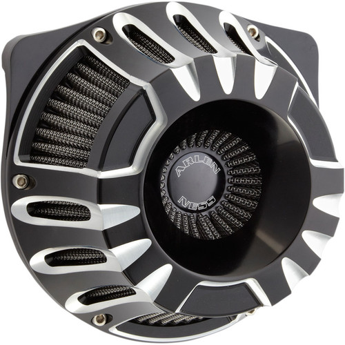 Arlen Ness Deep Cut Inverted Air Cleaner for Harley Twin Cam Electronic Throttle - Black