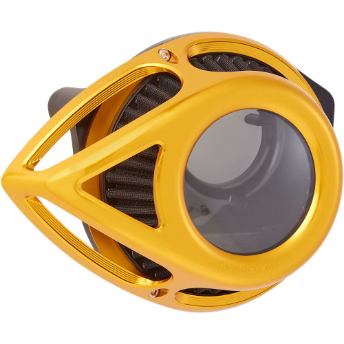 Arlen Ness Clear Tear Air Cleaner for 2008-2017 Harley Twin Cam Electronic Throttle - Gold