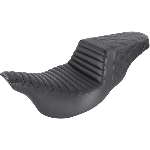 サドルマン Step-Up Seat - Front Lattice Stitch - Black - Extended