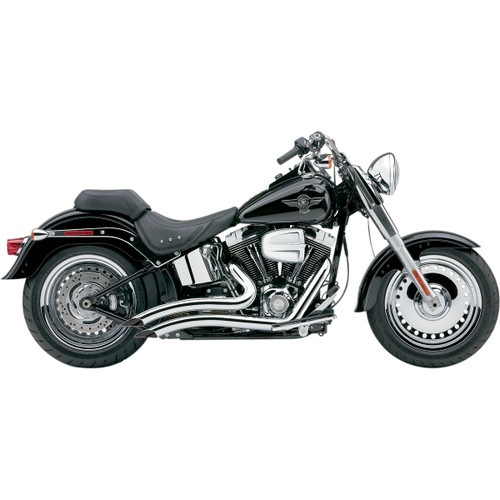 Cobra Speedster Short Swept Exhaust for 1986-2006 Harley Softail FXST/ FLST - Chrome