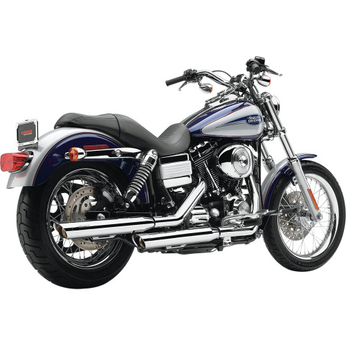 Cobra 3" Slip-On Mufflers for 2008-2017 Harley Dyna FXDF/FXDWG - Chrome