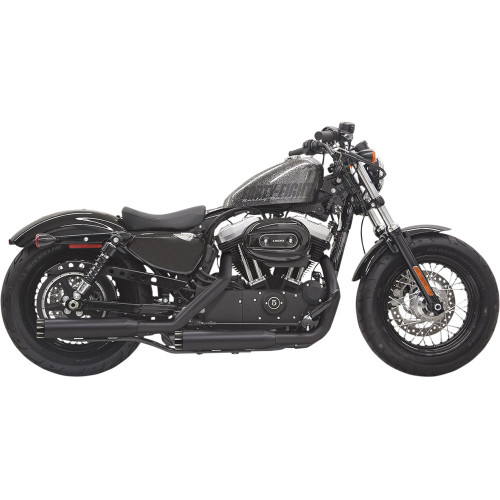 Bassani 3" FirePower Slip-On Mufflers for 2014-2022 Harley Sportster - Black with Flute End Cap