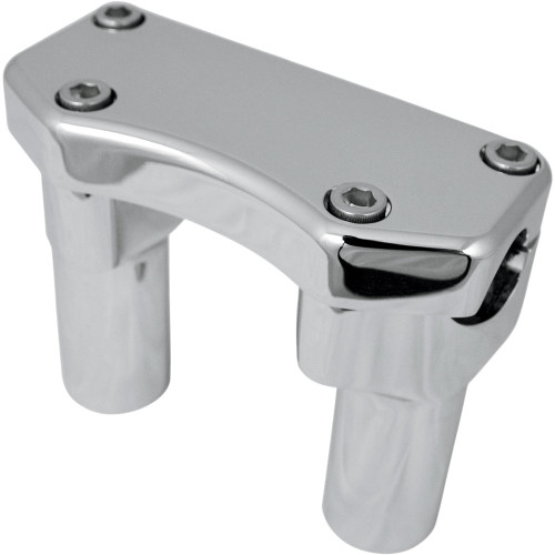 Drag Specialties 3" Straight Handlebar Risers/Top Clamp Kit - Chrome