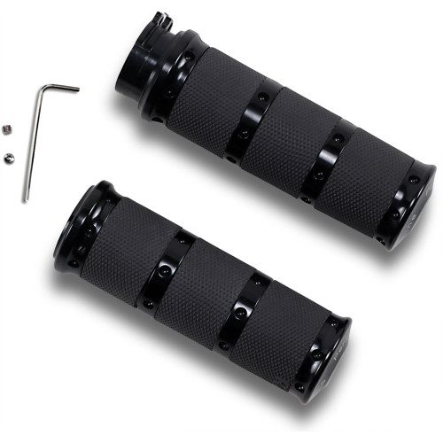 Performance Machine Contour Renthal XL Grips for Harley Dual Cable - Black