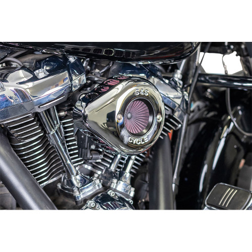 S&S Stealth Air Stinger Air Cleaner Teardrop Kit for 2017-2020 Harley M8 - Chrome