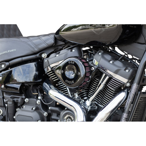 S&S Stealth Air Cleaner Mini Teardrop Kit for 2017-2023 Harley M8 - Gloss Black