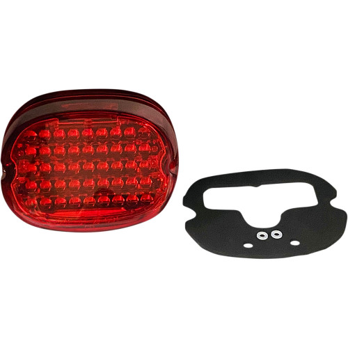 Custom Dynamics Low Profile LED Tail Light for Harley w/ OEM Squareback Taillight - Red