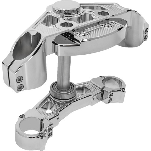 Arlen Ness Method +2" Drop Triple Tree Kit for 2015-2022 Harley Road Glide - Chrome