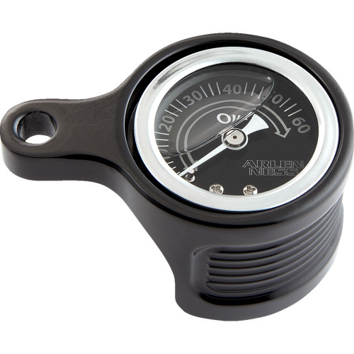 Arlen Ness Oil Pressure Gauge Kit for Harley Twin Cam - Black