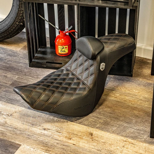 San Diego Customs Pro Series Seat with Backrest for 2018-2024 Harley Low Rider S - Bronze