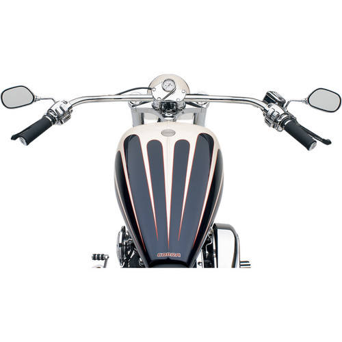 Burly 1" Chrome Bikini Beach Bars for Harley Get Lowered Cycles