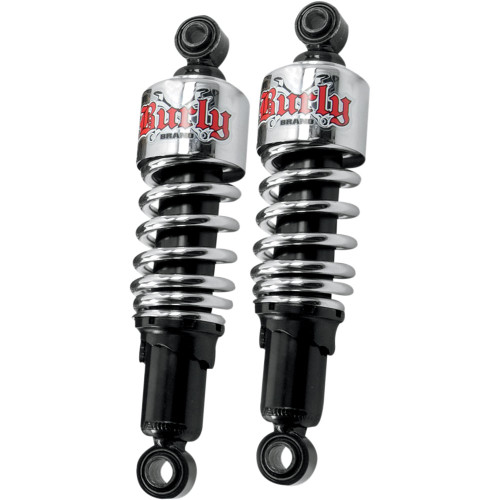 Burly Slammer Shocks for 1999-2024 Harley Touring - Chrome - B28