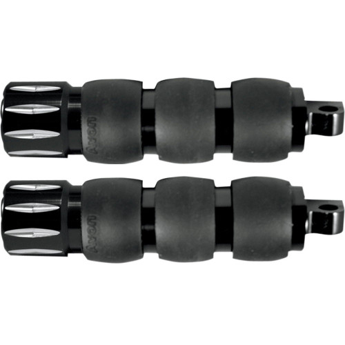 Avon Velvet Air Cushioned Rival Foot Pegs for Harley - Black