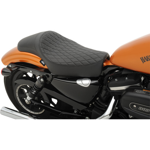 Drag Specialties Extended Reach Predator Seat for 2004-2020 Harley Sportster - Single Diamond Stitch