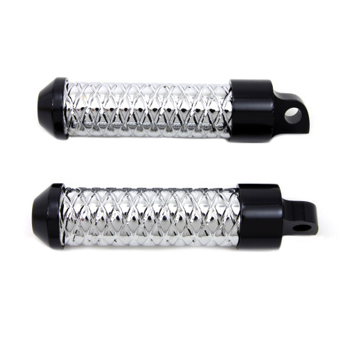 V-Twin Black Woven Foot Pegs for Harley