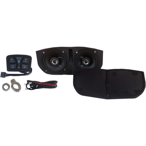 Hogtunes Bluetooth-Enabled Speaker System Kit for Memphis Shades Batwing Fairings