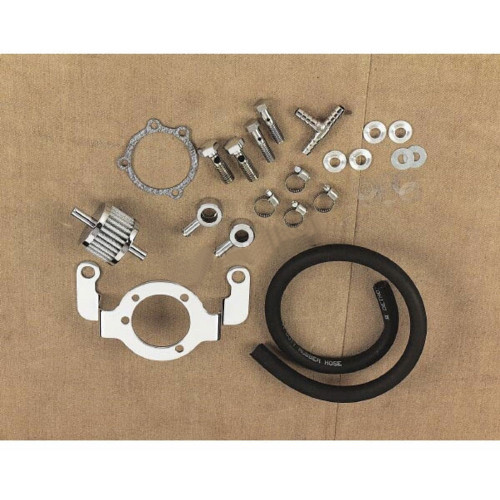 Drag Specialties Crankcase Breather/Support Bracket Kit w/ Filter for 1993-2017 Harley Big Twin