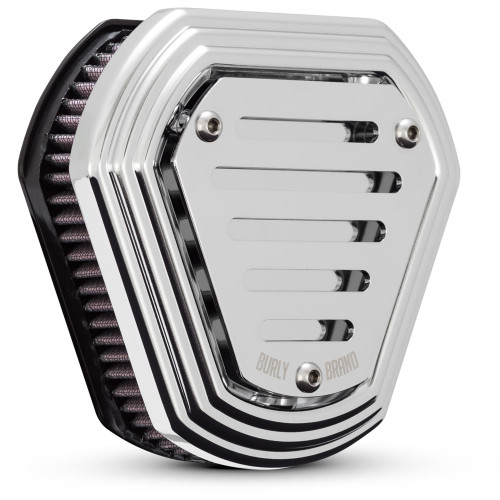 Burly Hex Air Cleaner for 1991-2006 Harley Sportster - Chrome