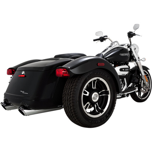 Vance & Hines 4" Twin Slash Slip-On Exhaust Mufflers for Harley Road Glide 3 and Freewheeler  - Chrome