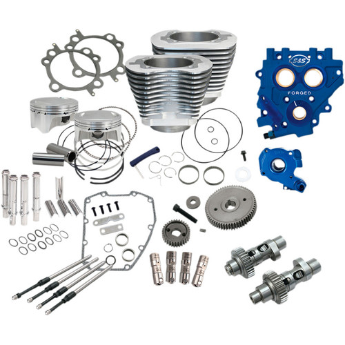 S&S 110" Power Package Kit Gear Drive for 2007-2017 Harley Twin Cam - Silver