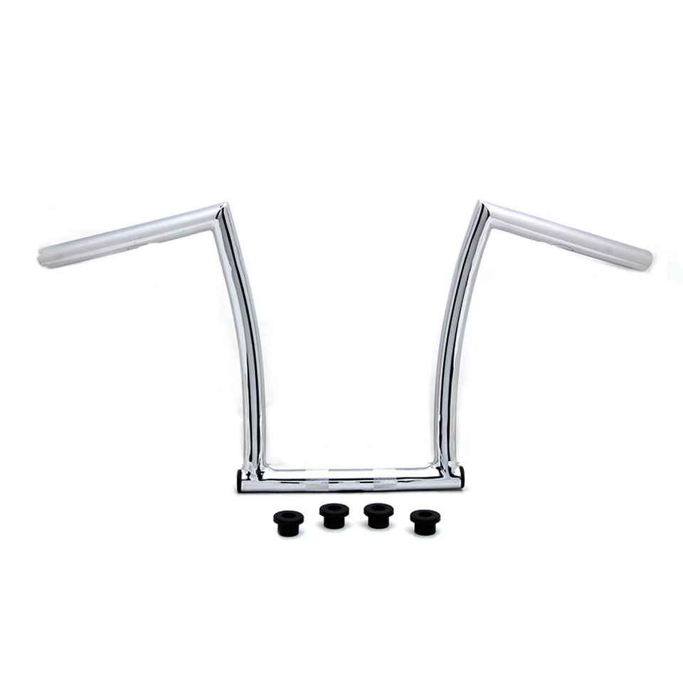 VTwin 1" Chrome 13" Chizeled ZBars Handlebars Get Lowered Cycles