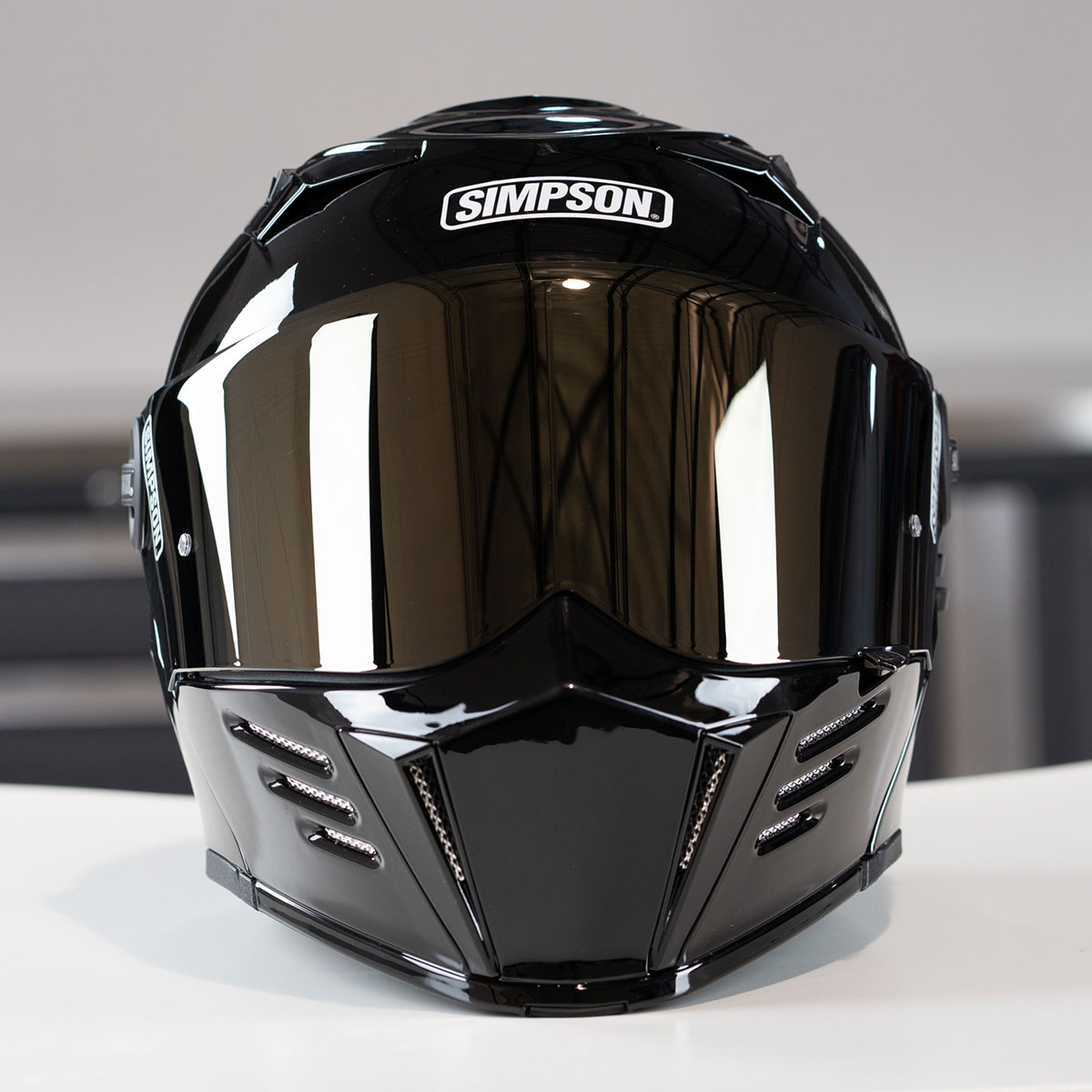 Simpson Mod Bandit Helmet Gold Face Shield - Get Lowered Cycles