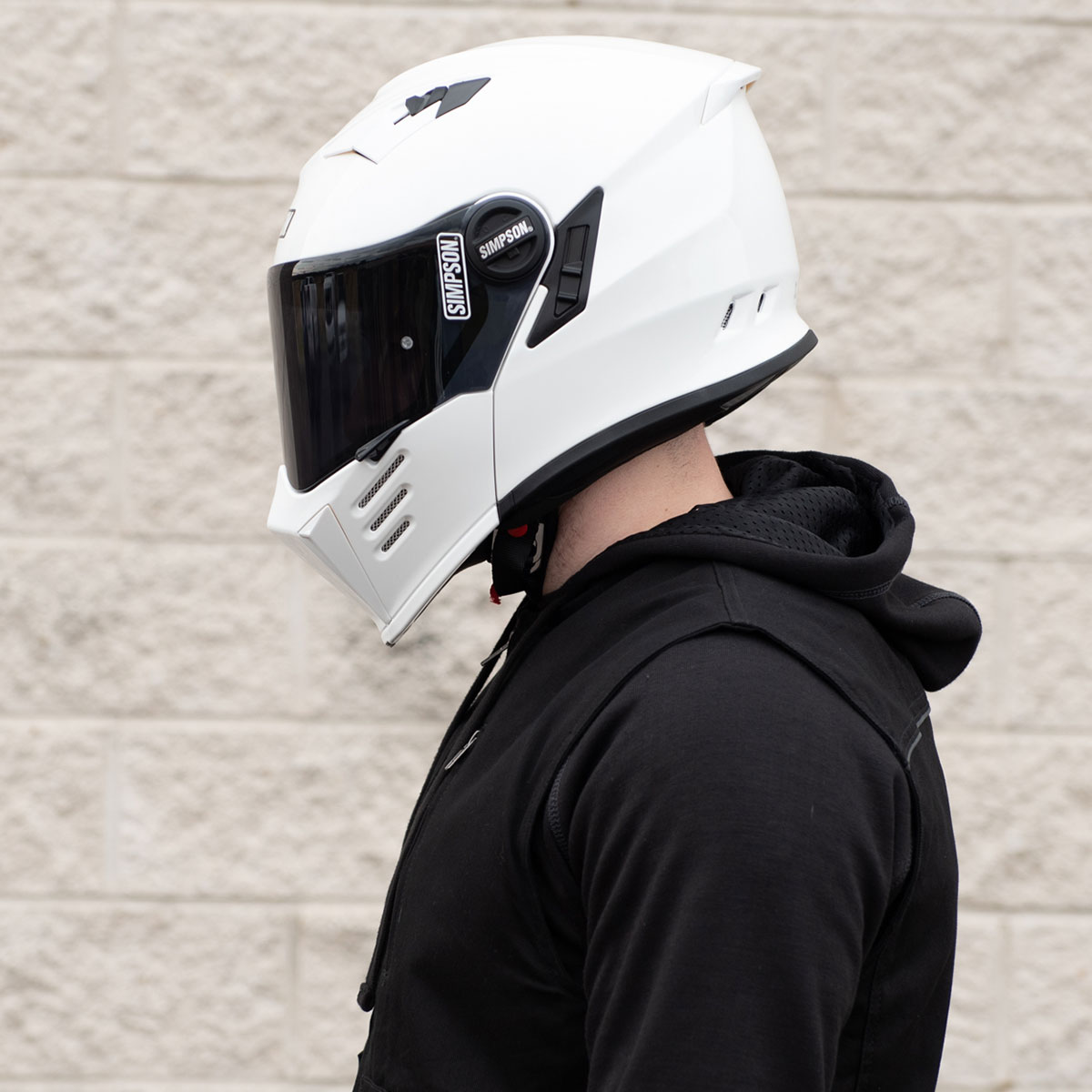 Simpson Mod Bandit White Helmet - Get Lowered Cycles