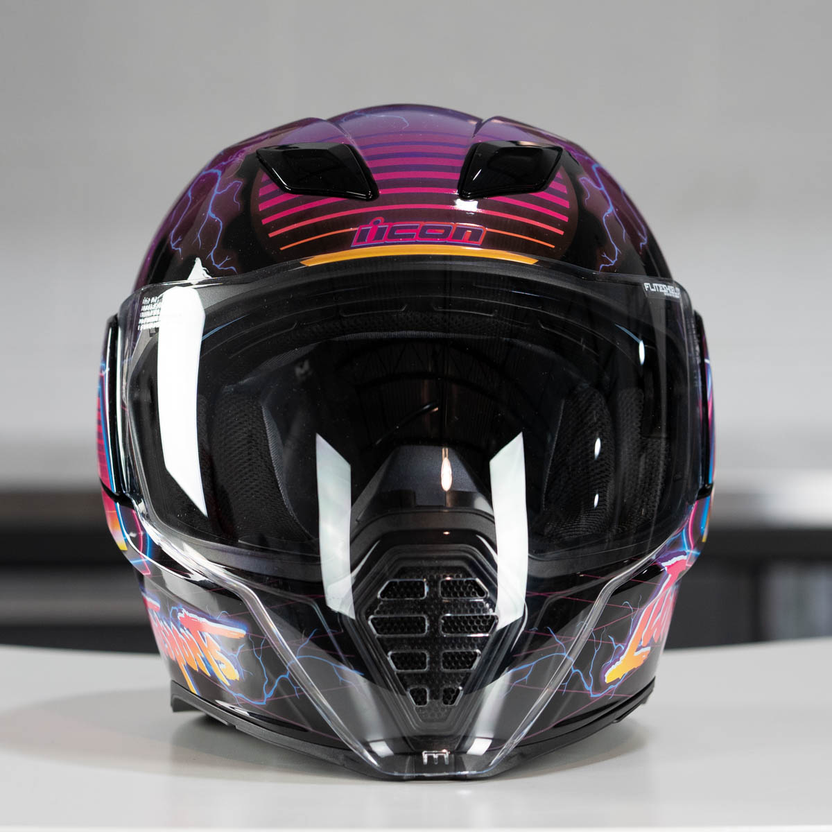 icon ヘルメット SYNTHWAVE PURPLE Icon Airflite Synthwave Purple Helmet - Get Lowered Cycles