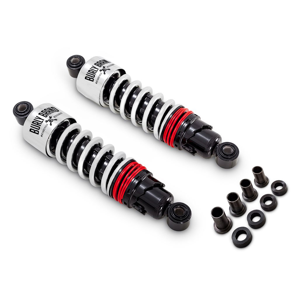 Burly Slammer Plus Shocks for 1991-2017 Harley Dyna - Chrome - B28