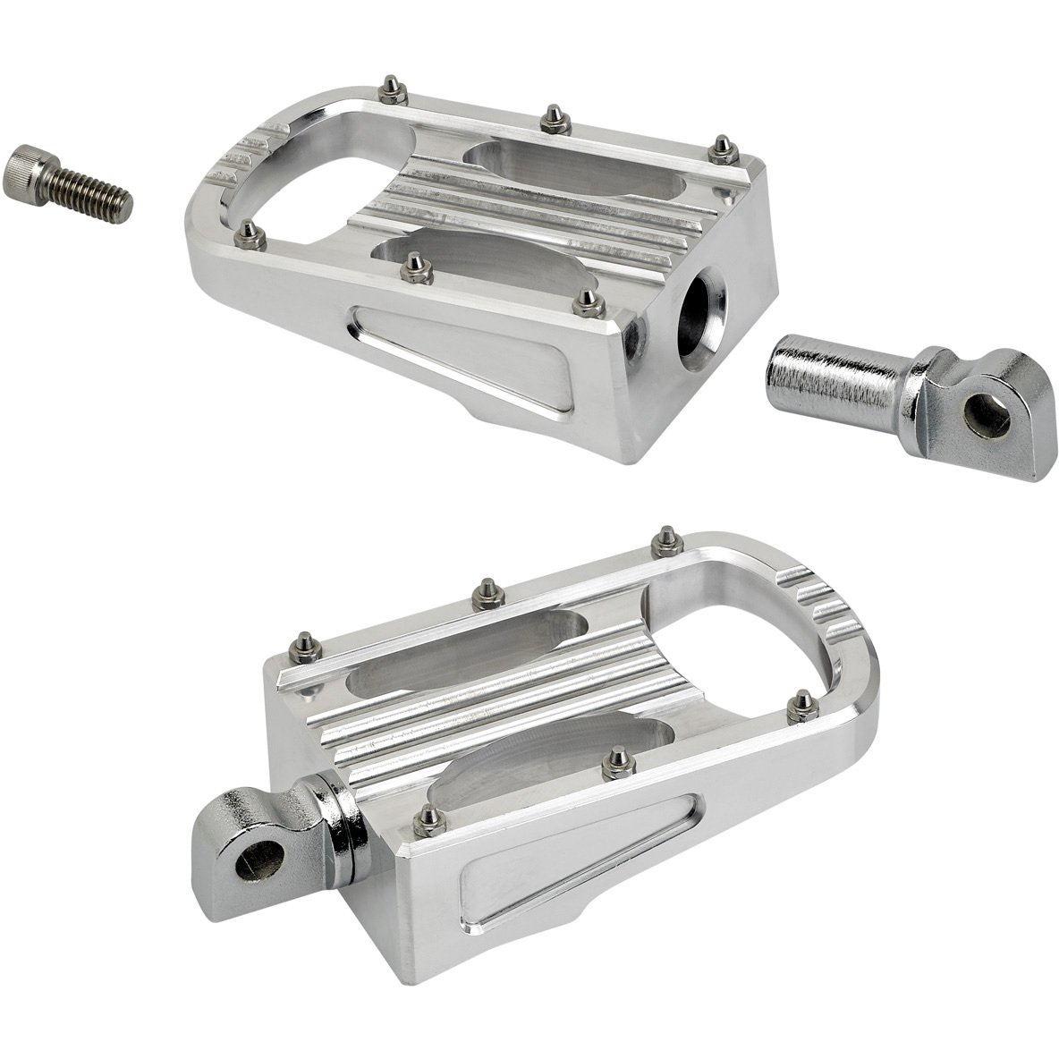 ぺんぱく Biltwell Punisher XL Foot Pegs for Harley - Polished - 7006