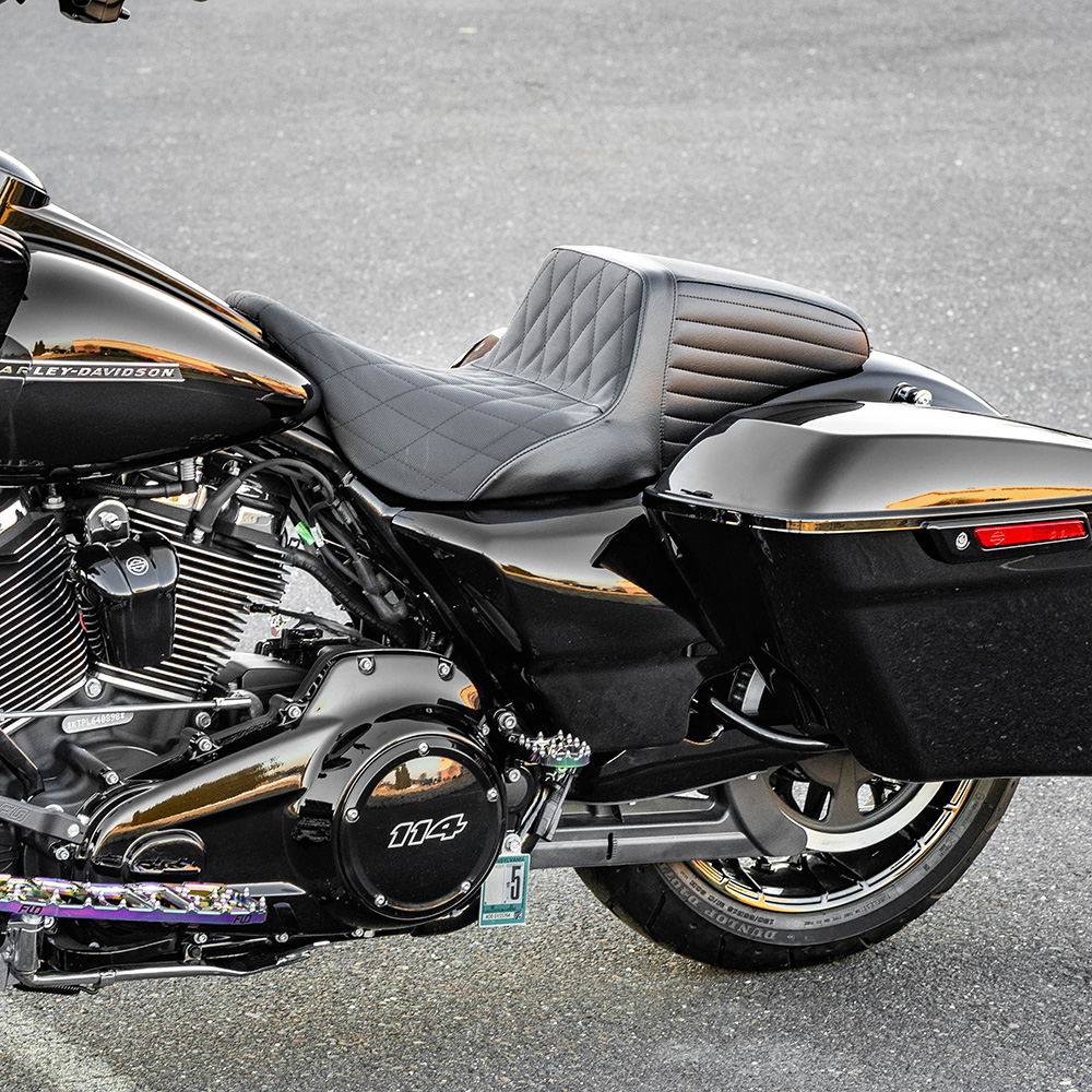 Le Pera Grip Tape Kickflip Solo Seat for 2008-2023 Harley
