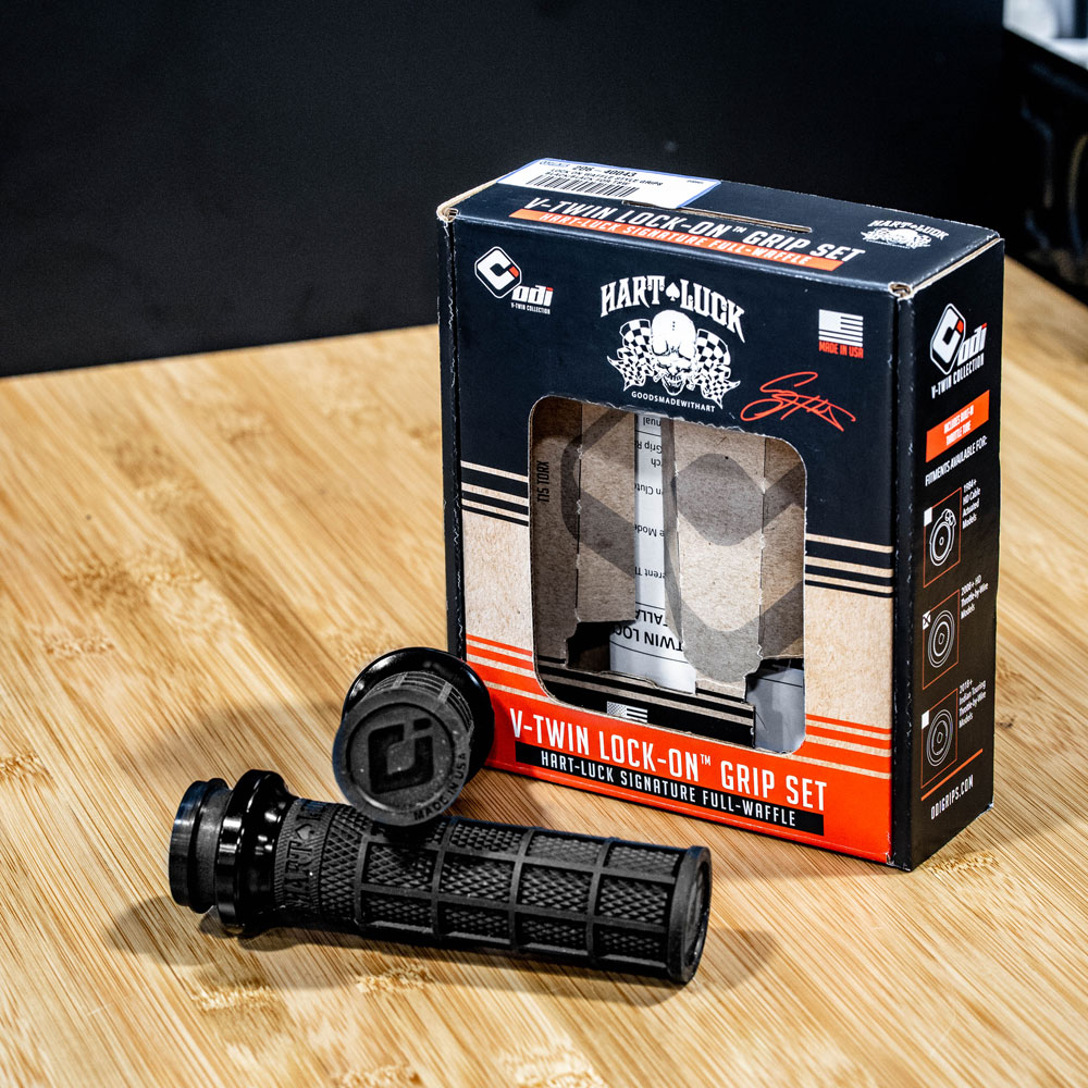 ODI Hart Luck Full Waffle Lock-On Grips for Harley Electronic