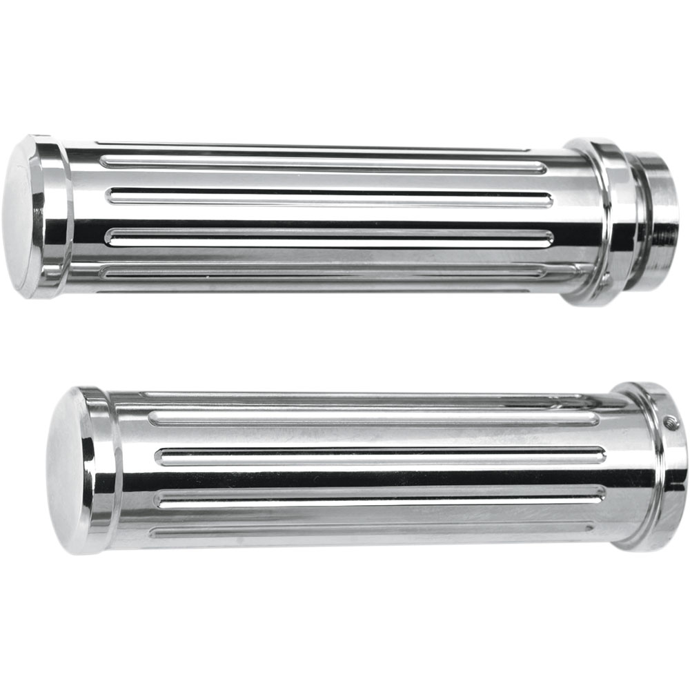 ぐりぺい子ページ Pro One Grooved Billet Grips for Harley Dual Cable - Chrome