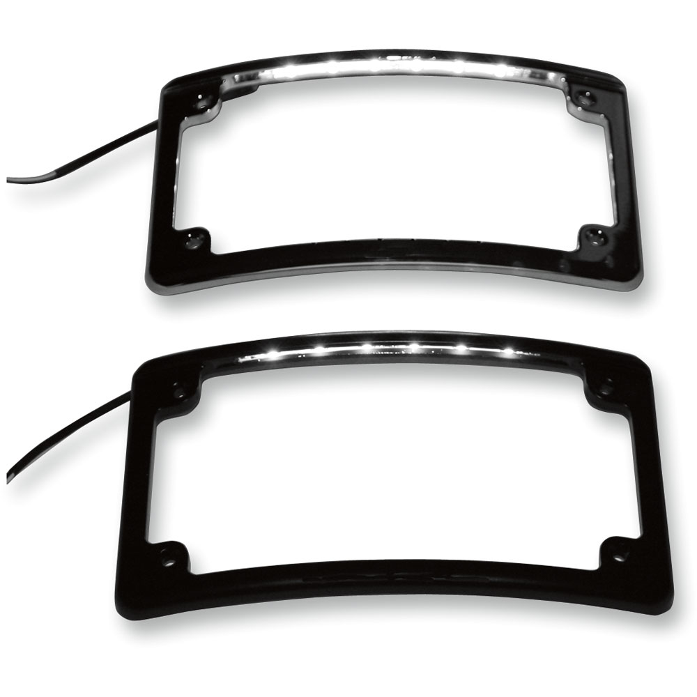 Custom Dynamics Radius LED License Plate Frame for Harley - Black