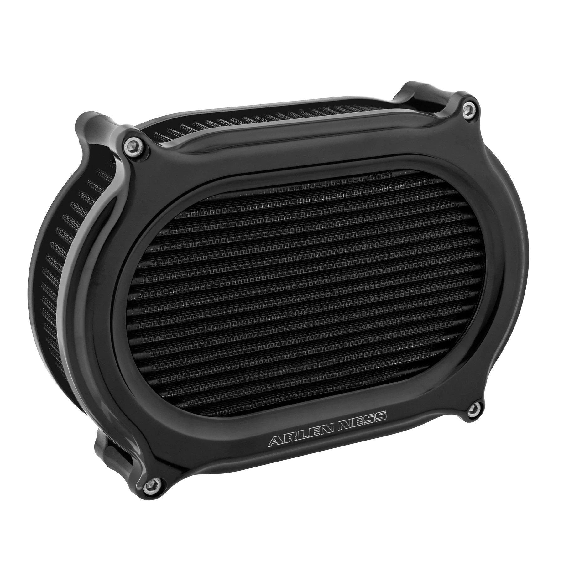 Arlen Ness Stage 2 Oval Air Cleaner – Black Finish - Get Lowered