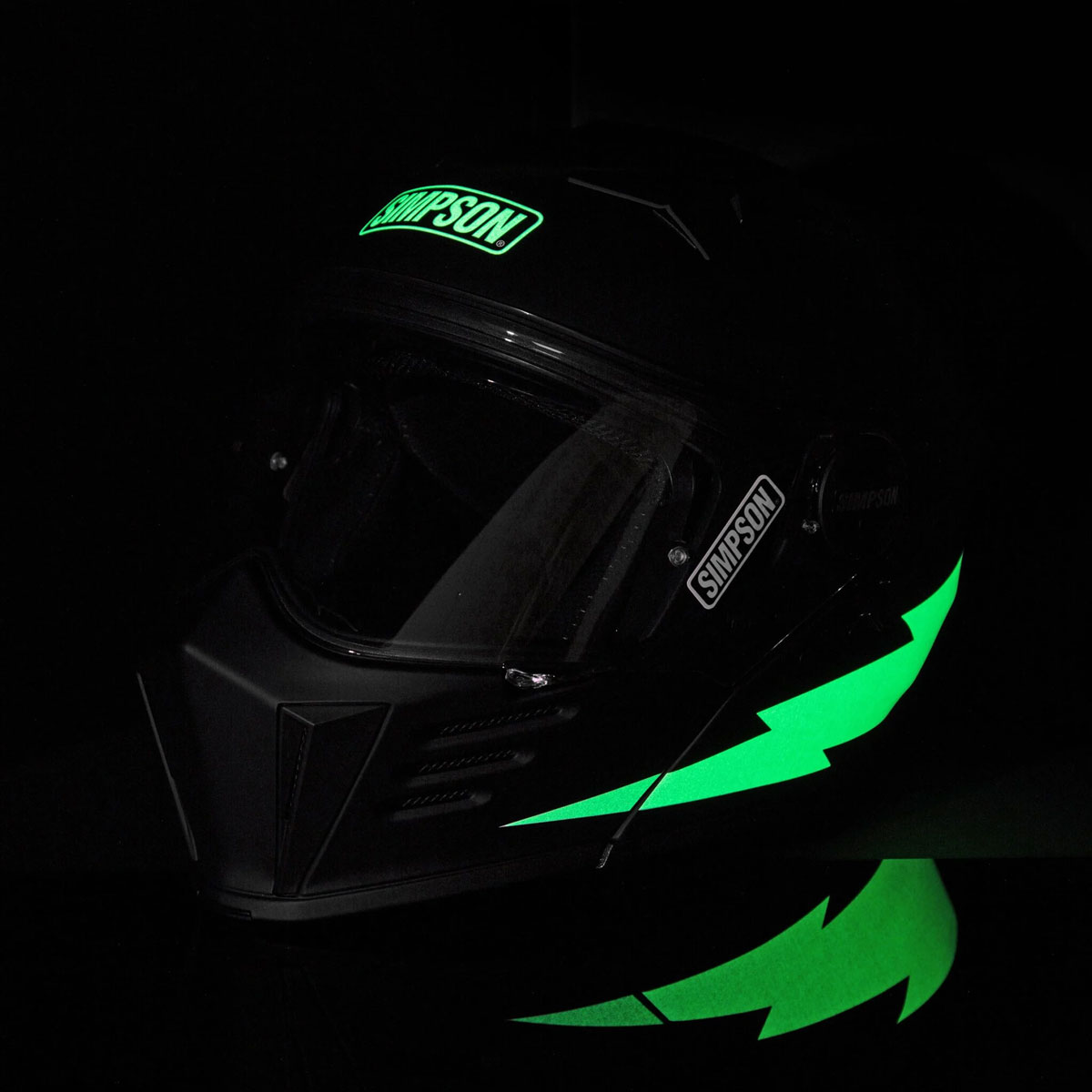 glow in the dark motorcycle helmet Night Shift LED Kit – LightMode Bluetooth device Optics Quick SM965 SPIDER KING(GLOW IN DARK)-MODULAR