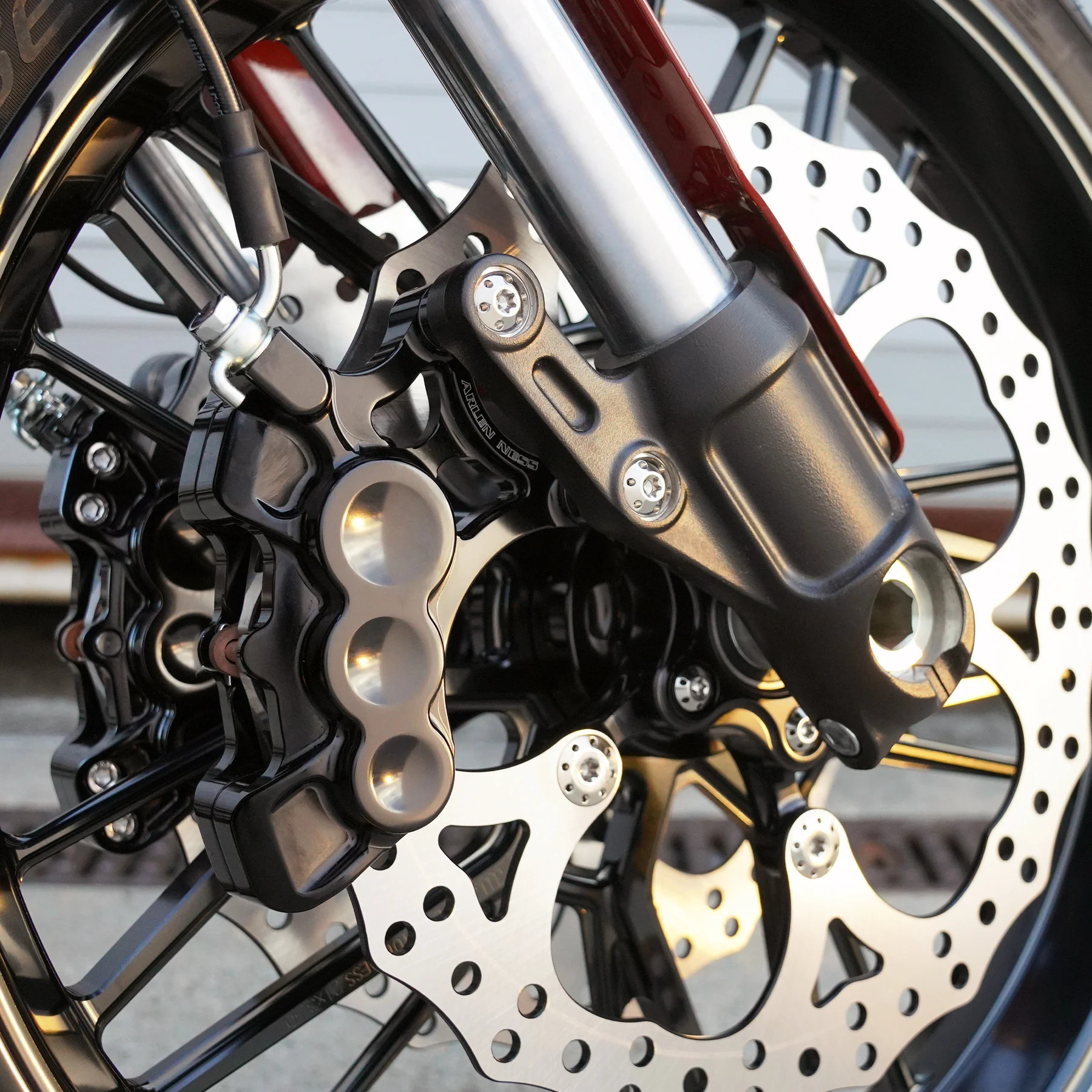 Arlen Ness Titanium Brake Caliper Mounting Bolts for Harley - Gold