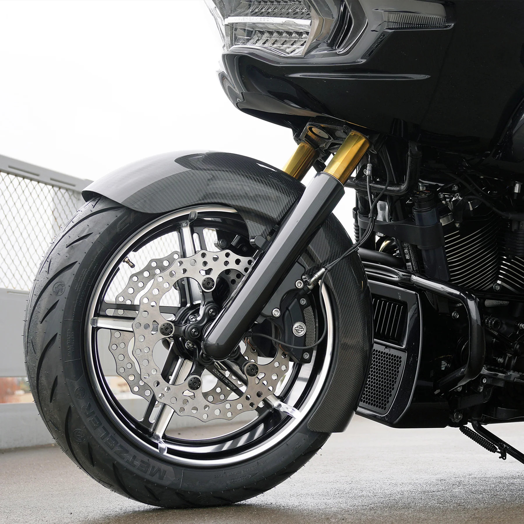 Carbon Fiber Rapper Front Fender Fat 18″ for Harley Touring