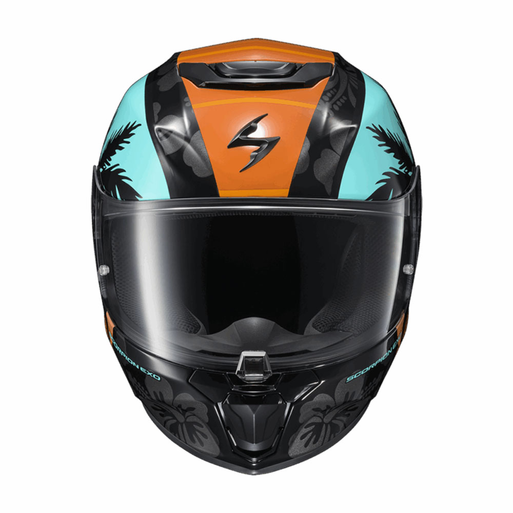 scorpion california helmet ScorpionEXO ST1400 Carbon Fiber Full Face Sport Touring Street Motorcycle - Bluetooth Ready Speaker Pockets DOT ECE Solid (Gloss Black Integrated speaker pockets make it easy to install your Bluetooth communication device Scorpion EXO Covert FX Helmet