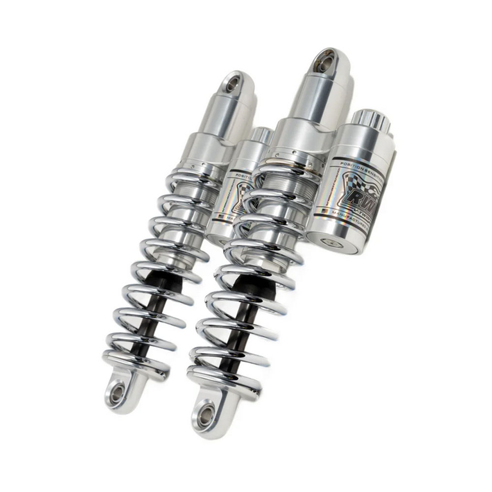 RWD Chrome RS-2 Piggy Back Performance Shocks for 1984-2000 Harley