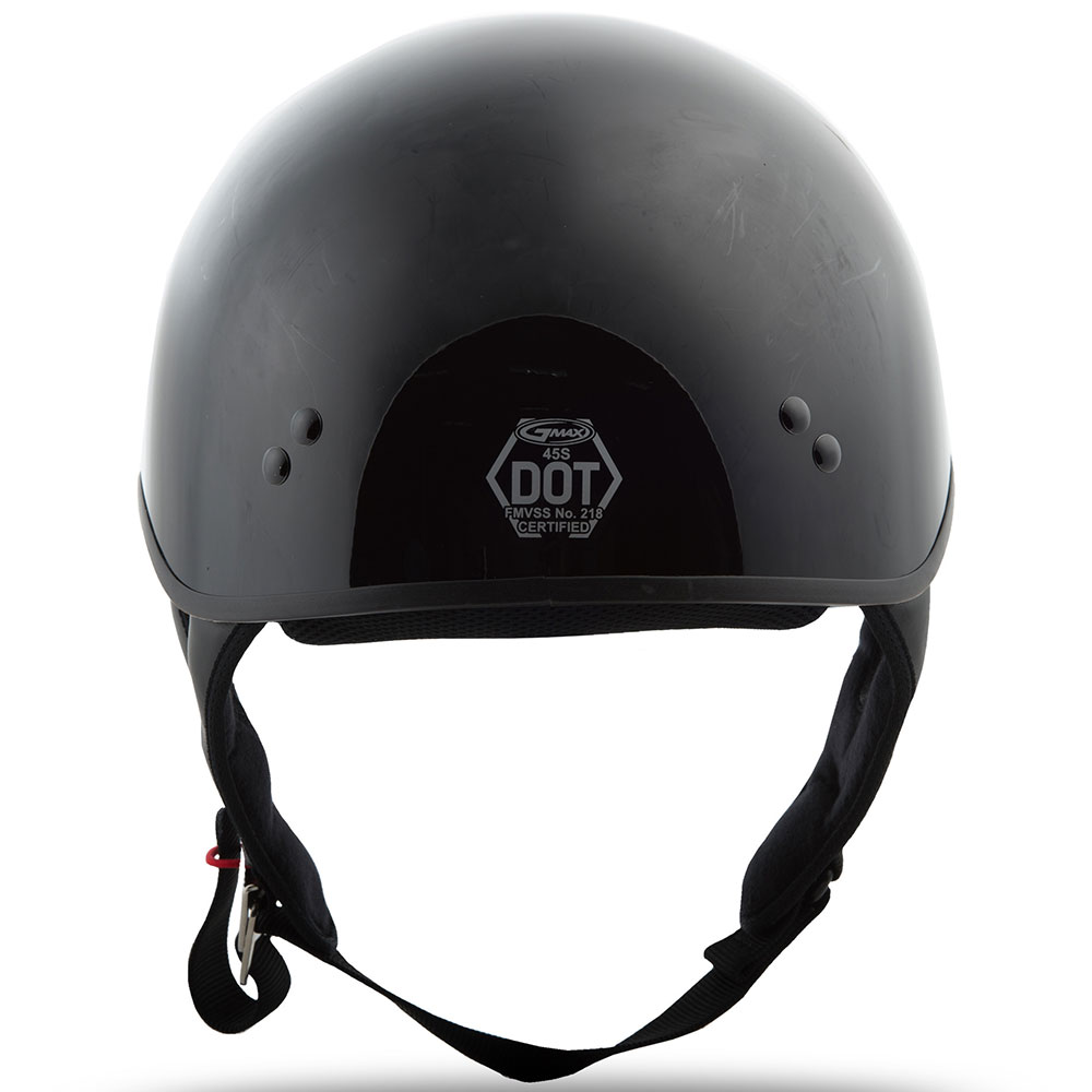 GMAX GM45 Gloss Black Naked Half Helmet - Get Lowered Cycles