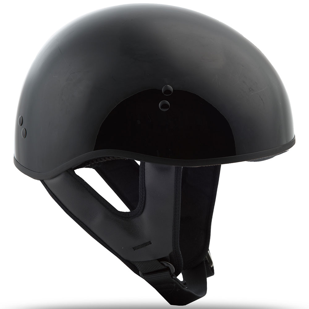 GMAX GM45 Gloss Black Naked Half Helmet - Get Lowered Cycles